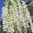 thumbnail image 4 of 12 Pack Artificial Flowers Silk Wisteria Vine Ratta Hanging Flower (Red), 4 of 5