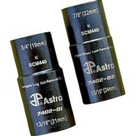 

1PK Astro Pneumatic 7402 2 piece Double Wheel Lock Twist Socket Set