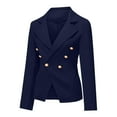 thumbnail image 5 of 2025 Clearance under $5 asdoklhq Coat for Women Clearance $2,Womens Ladies Solid Collar Slim Long Sleeve Office Jacket Coat Outerwear Tops, 5 of 7