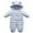 Light blue, variant on Baby Boy Girl One Piece Cotton Coat 0-12months Toddler Baby Snow Rompers Suit Hooded Thick Warm Jumpsuit Jacket Overalls Outfit Snowsuit