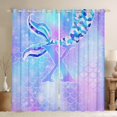 thumbnail image 1 of Erosebridal Rideaux Monogrammes pour Adolescents pour Salon, Kawaii Sirène 30 %-50 % Rideaux Occultants Ensemble de 2 (42x84), Décor Queue de Poisson Rêveur, 1 of 6