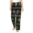 thumbnail image 2 of Goofa Mardi Gras Fleur de Lis Printed Soft Pajama Pants for Women, Wide Leg Comfy Casual Lounge Yoga Pants-Small, 2 of 9