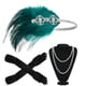 thumbnail image 5 of Conjunto de diadema de plumas estilo retro europeo y americano para fiestas, cenas, pulseras, collares y pendientes. Barra de humo, 5 of 5