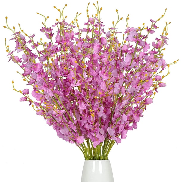 12 Uds. De orquídeas de seda para mujer, flores de tallo largo de imitación a granel para el hogar, boda, oficina, fiesta, decoración festiva para interiores y exteriores Xemadio WRJM-437-5