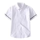thumbnail image 2 of Odeerbi Camisa de Vestido de Algodón Para Niños Con Corbata A Rayas Camisas de Uniforme Escolar de Manga Corta Con Bolsillo, 2 of 9