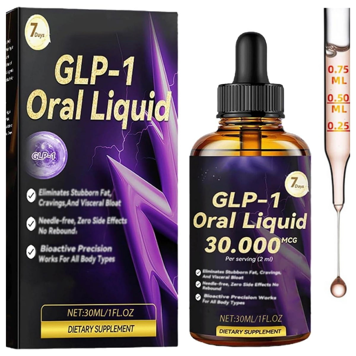 glp 1 liquid drops dosage GLP-1 Drops for Men and Women,Fast and Easy to Use(30ML/1Fl.OZ,1PC)