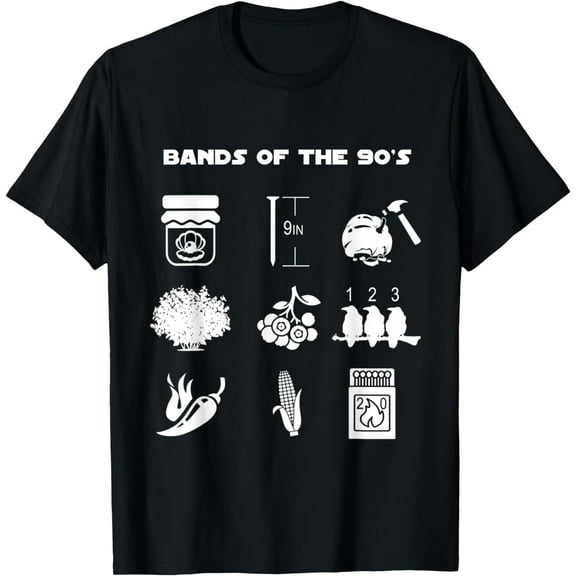 Funny Retro Popular Music Bands of the 90s Rock Pop Culture T-Shirt