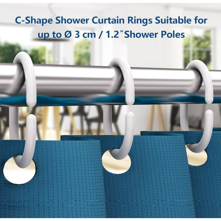 Plastic Shower Curtain Hooks C-Shaped Rings Hook Hanger Bath Drape Loo