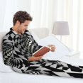 thumbnail image 6 of Honeii 3D Vortex Illusion Pattern Mens Pajamas Set,2pcs Men's Lounge Long Sleeve Sleep Shirt and Pajama Bottoms Sleepwear Set,Mens Pjs Sets-XX-Large, 6 of 7