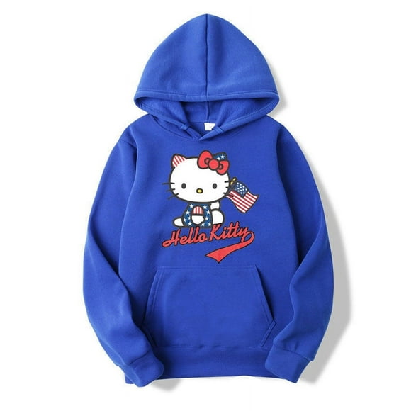 Gray Hello Kitty Men Hoodie Cartoon Anime Fashion Women Oversized Sweatshirt Tops Spring Autumn Couple Pullover Clothing ZR