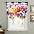 thumbnail image 2 of Spring Tulips Balloon Curtains for Bedroom/Front Door/Bathroom, Colorful Flowers Botanical Butterfly Farm Wooden Tie Up Curtains 63 Inch Length Kitchen Curtains Shades for Windows 46"x63", 2 of 8