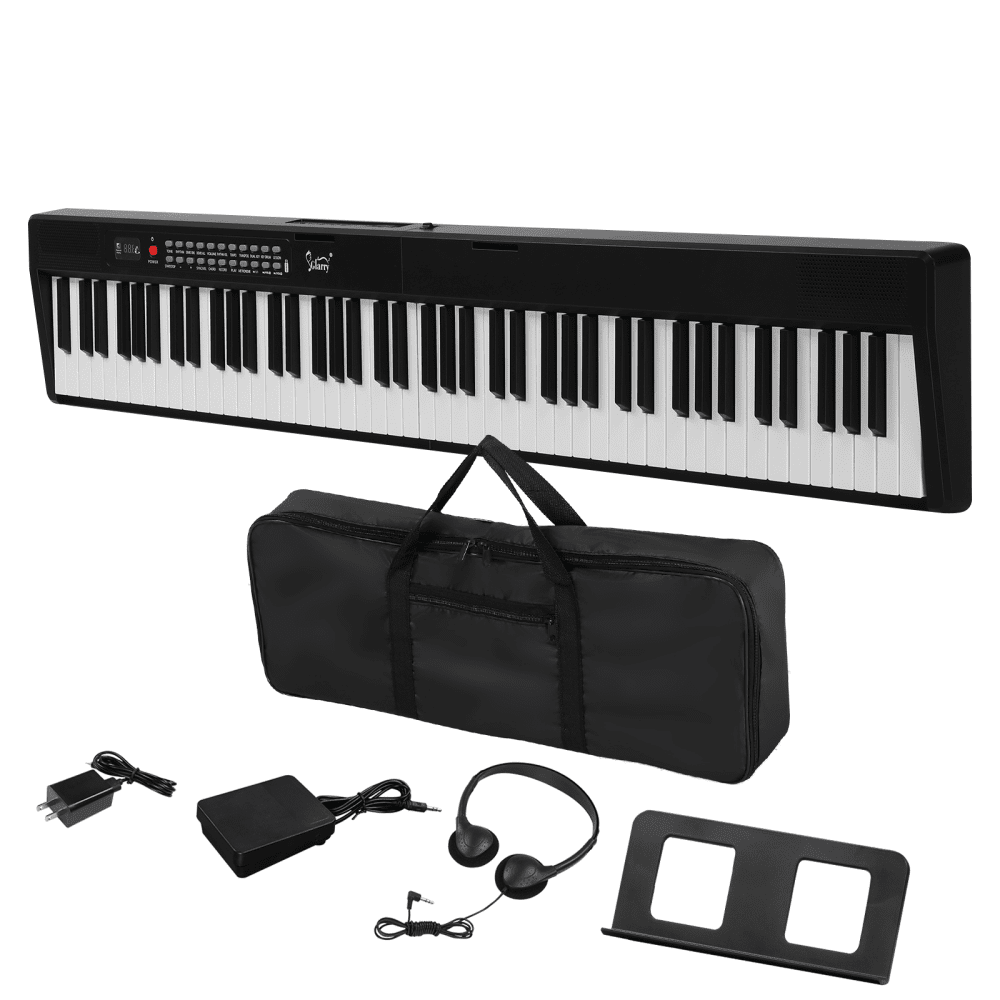 Tcbosik 88 Key Semi-Weighted Folding Digital Piano with Bag and Headphone, Electronic Keyboard with MIDI Bluetooth for Adult, Black
