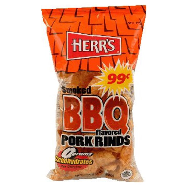 Herr's BBQ Pork Rinds 1.25 oz Bags Pack of 24