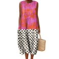 thumbnail image 1 of Vestido largo Akivide para mujer, estampado floral bohemio de verano con bolsillos, 1 of 3