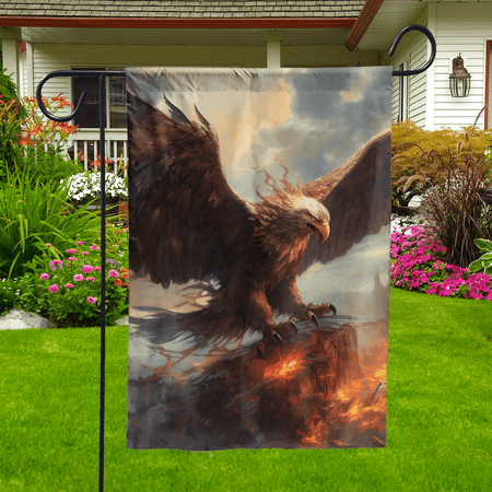 Lotusprinthandmade Eagle Patriotic 100% Polyester Garden Flag 12x18 inches