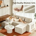 thumbnail image 4 of Easoger 86.6" Compressed Sectional Sofa, Modular Sofa Three-Seater, Velvet Covered, Fully Foam-Filled, Comfortable and Soft, Freely Combine and Match, Suitable for Living Room - (Beige), 4 of 9