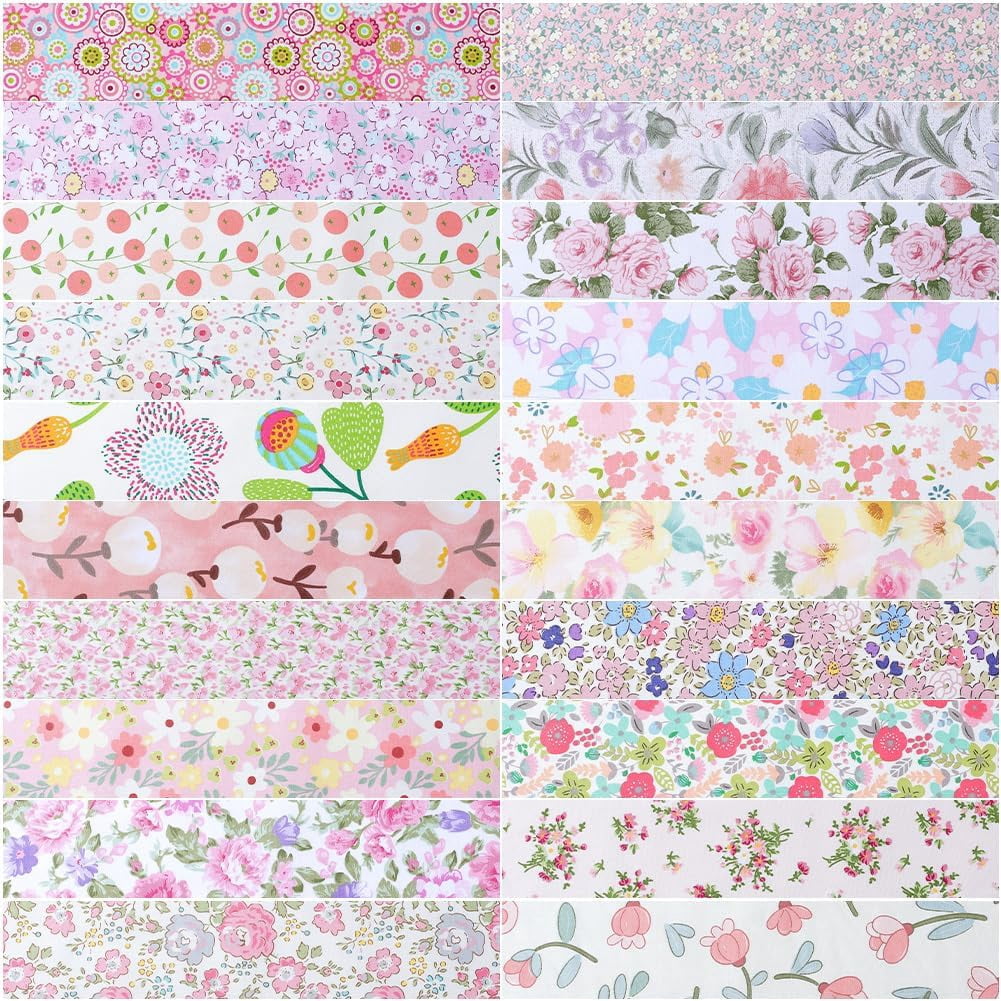 40Pcs Jelly Roll Fabric 39 x 2.6 Inch Cotton Quilting Strips Chinoiserie Floral Print Precut Patchwork Quilting Bundle for Sewing Crafting Blanket Rug Upholstery Home Decor Purse Crafts