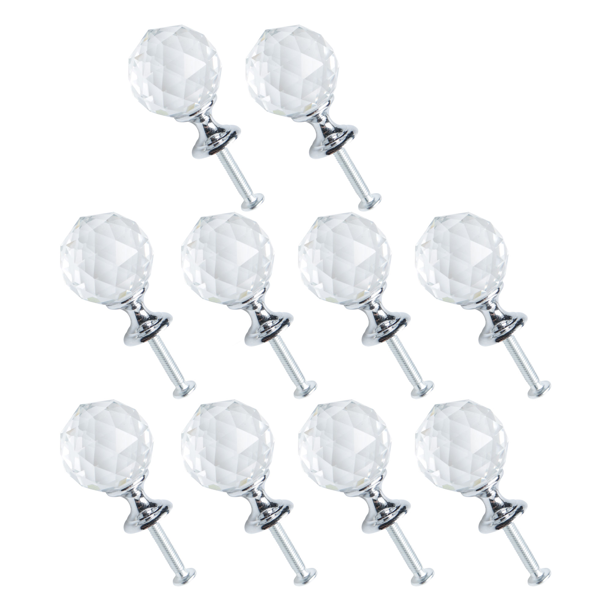 Unique Bargains Crystal Knobs Wardrobe Dresser Door Knobs Pull Handle