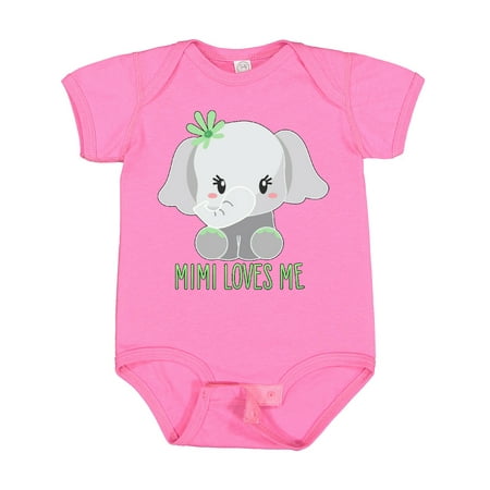 

Inktastic Mimi Loves Me- Cute Elephant Gift Baby Boy or Baby Girl Bodysuit