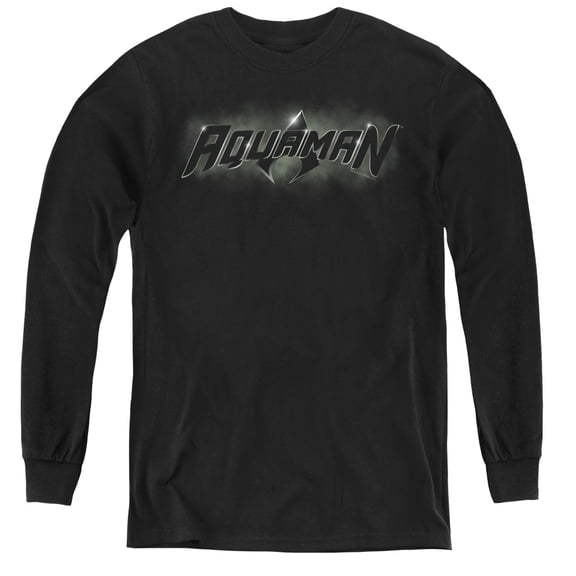 Jla - Aquaman Title - Youth Long Sleeve Shirt - Large