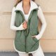 thumbnail image 1 of Chaquetas y abrigos casuales sin mangas y sin capucha para mujer, chalecos de invierno para mujer, chaqueta polar sin mangas, cuello alto con cremallera, abrigo largo cálido con cordón y bolsillos, ro, 1 of 9