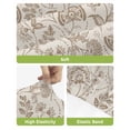 thumbnail image 4 of Khaki Fruit Bar Stool Covers Set of 4, Country Retro Floral Botanical Plant Stretch Washable Bar Chair Covers with Backs, Removable Pub Counter Height Chair Cover for Kitchen Dining Room Cafe, 4 of 7