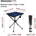 thumbnail image 3 of (Azul - L) Taburete plegable para acampar, asiento de pesca, trípode plegable, pequeño, ligero, portátil, taburete telescópico para senderismo, viajes, playa, barbacoa, 3 of 5