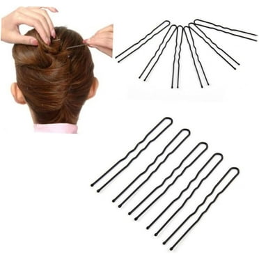 Women Hair Pin 100pcs Women Hair Pin U-shaped Bobby Headwear Wedding Hair Accessories Updo Hair Clips (Black) U Hairpin