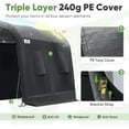 thumbnail image 2 of ADVANCE OUTDOOR 7x12 ft Shelter Storage Shed Steel Metal Round Peak Roof Anti-Snow Portable Garage Carport for Motorcycle, Boat, or Garden Tools with 2 Roll up Doors & Vents, Gray, 2 of 7