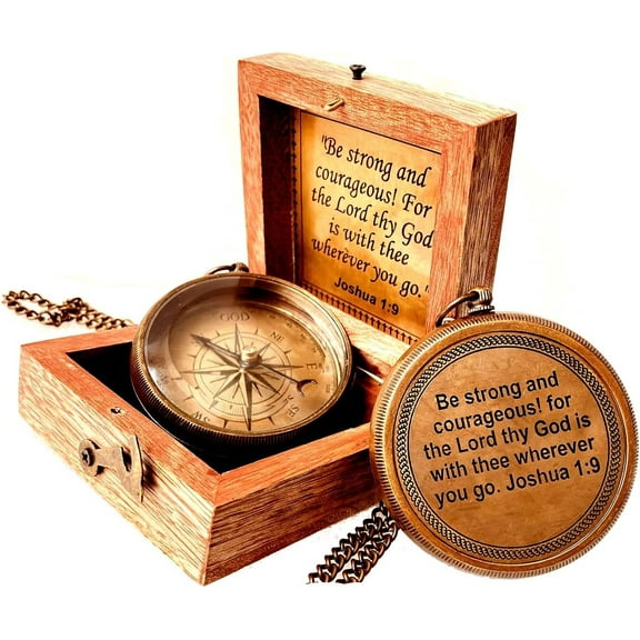 Inspirational Gift Compass - God My Lord Guide Me - Uplifting Baptism Gift, Graduation Gift, Birthday, Confirmation Gift for Men Women Boys Girls Teenage Kids