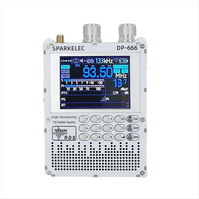 Radio Banda DP-666 TEF6686 con Pantalla Táctil IPS 2,8 Pulgadas y Receptor Alta Sensibilidad, Banda FM, Corta, Media, Corta, Color .