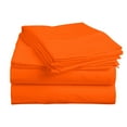 thumbnail image 4 of BedDecor 100% Egyptian Cotton 4 Pcs Sheet Set Solid 15 inches (Orange,Twin Xl), 4 of 6