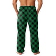thumbnail image 4 of GrmtClth Men's Fleece Pajama Pants Trendy Flannel Comfort Soft Plush Plaid Lounge Pants Fuzzy Winter Fall Warm Pj Pants with Pockets Dark Green XL, 4 of 6