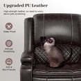 thumbnail image 5 of LOBERFVE 3 Seater Recliner Sofa, Manual Reclining Chair with 2-tier Cushion, Recliners for Living Room with Removable Console, Hidden Storage Space, Cup Holders - Brown, 5 of 9