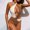 Coffee, variant on Swimming Women Monokini Swimsuit Piece for Beach Resort High Coverage Stitching Color Design Seamless Fit Blue M