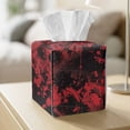 thumbnail image 5 of COEQINE Tissue Box Cover Holder Collapsible Decorative Holder PU Leather Square Tissue Bag Dispenser for Parlors Bathroom Kitchen Home & Office Decor, Bloody Print Cobweb, 5 of 7