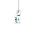 thumbnail image 3 of 0.5 ct Brilliant Heart Cut Solitaire Natural Aquamarine 14k White Solid Gold Everyday Affordable Designer Necklace Pendant with 18" Chain, 3 of 6