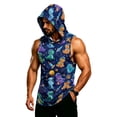 thumbnail image 2 of Camouflage Sleeveless Hoodie For Men, Muscle Fit Pullover Tank with Kangaroo Pocket - Quick-Dry Workout Vest for Gym & Bodybuilding Blue L, 2 of 7