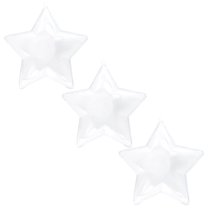 Set of 3 Openable Fillable Clear Plastic Star Christmas Ornaments DIY Craft 3.5 Inches