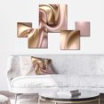 thumbnail image 2 of Designart "Smooth Liquid Gold In Soft Shades Of Gold And Taupe VI" Abstract Liquid Ink Metal Wall Art Set, 2 of 5