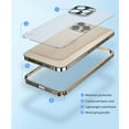 thumbnail image 6 of Metal Frame Translucent Frosted PC Back Plate Case for iPhone 12 Pro with Metal Camera Protection Frame Shockproof Protective Rugged Anti-fall Ultra Slim Back Cover Case For iPhone 12 Pro,Silver, 6 of 10