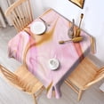 thumbnail image 2 of Square Tablecloth, Waterproof Polyester Table Cover, Wrinkle Resistant & Washable Fabric for Dining, Kitchen, Picnic, 60x60in(152x152cm), Liquid & Marble Print, 2 of 6