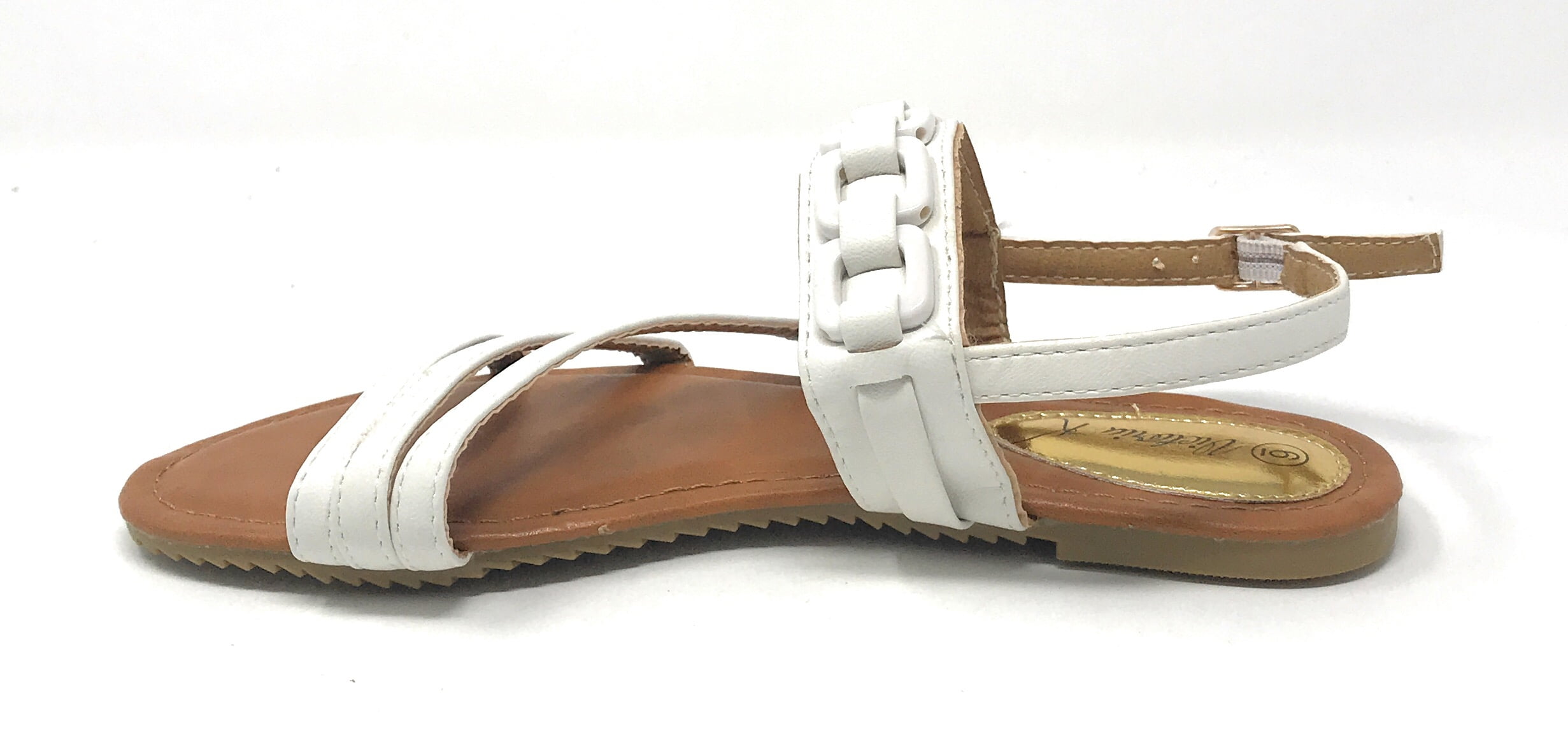 Victoria K Women's Front Straps And Link Chain Sandals