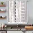 thumbnail image 4 of Boho Ethnic Sheer Curtains 54 Inches Long, Aztec Bohemian Vintage Geometric Blue Rustic Light Filering Curtains, Breathable Simi Curtain Privacy Drapes for Kitchen Bathroom Small Window Treatment, 4 of 9