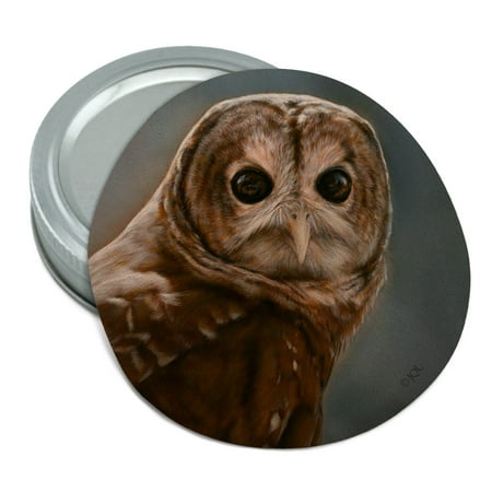 

Solitary Barred Owl Round Rubber Non-Slip Jar Gripper Lid Opener