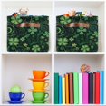 thumbnail image 7 of St. Patrick's Day Shamrock Storage Basket with Handles Collapsible Storage Bins Canvas Fabric Storage Organizer for Shelves Closet Bedroom Living Room 1Pack Decor Gifts, 7 of 7