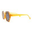 thumbnail image 3 of Womens Retro Chic Octagonal Plastic Mod Fashion Sunglasses Orange Tortoise - Black, 3 of 4