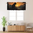 thumbnail image 2 of Leopard Kitchen Valance Curtain Rod Pocket Jungle Wild Animal Silhouette Jungle Sunset Window Treatment for Living Room Bedroom Bathroom 54 by 18 in, 1 Panel, 2 of 6