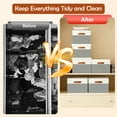 thumbnail image 6 of Storage Bins with Lids, 2 Pack Extra Large Blanket Storage Baskets with Lids, Closet Organizers Bins for Living Room, Nursery, Gray and White, 6 of 10
