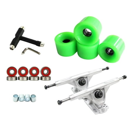 

Alloy Skateboard Truck 7 Inch ABEC-11 Bearing Longboard Skate Board Wheel Wrench Multifunction Assembly Tool Assemble - Green